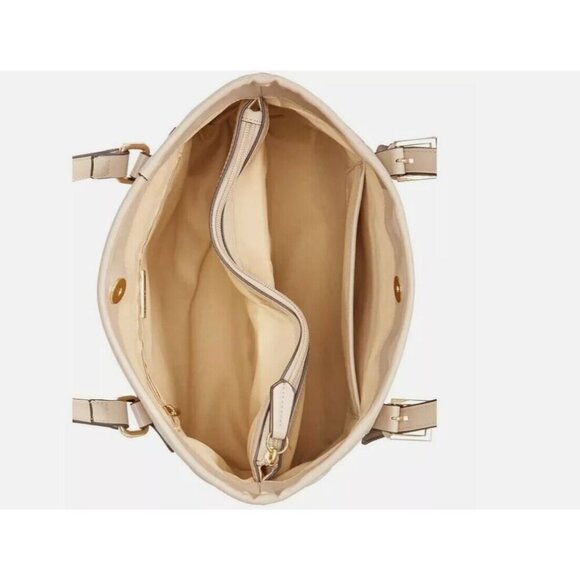 GIANI BERNINI  mixed media croc embossed faux-leather medium tote bag -Flax/Beig - Picture 8 of 8